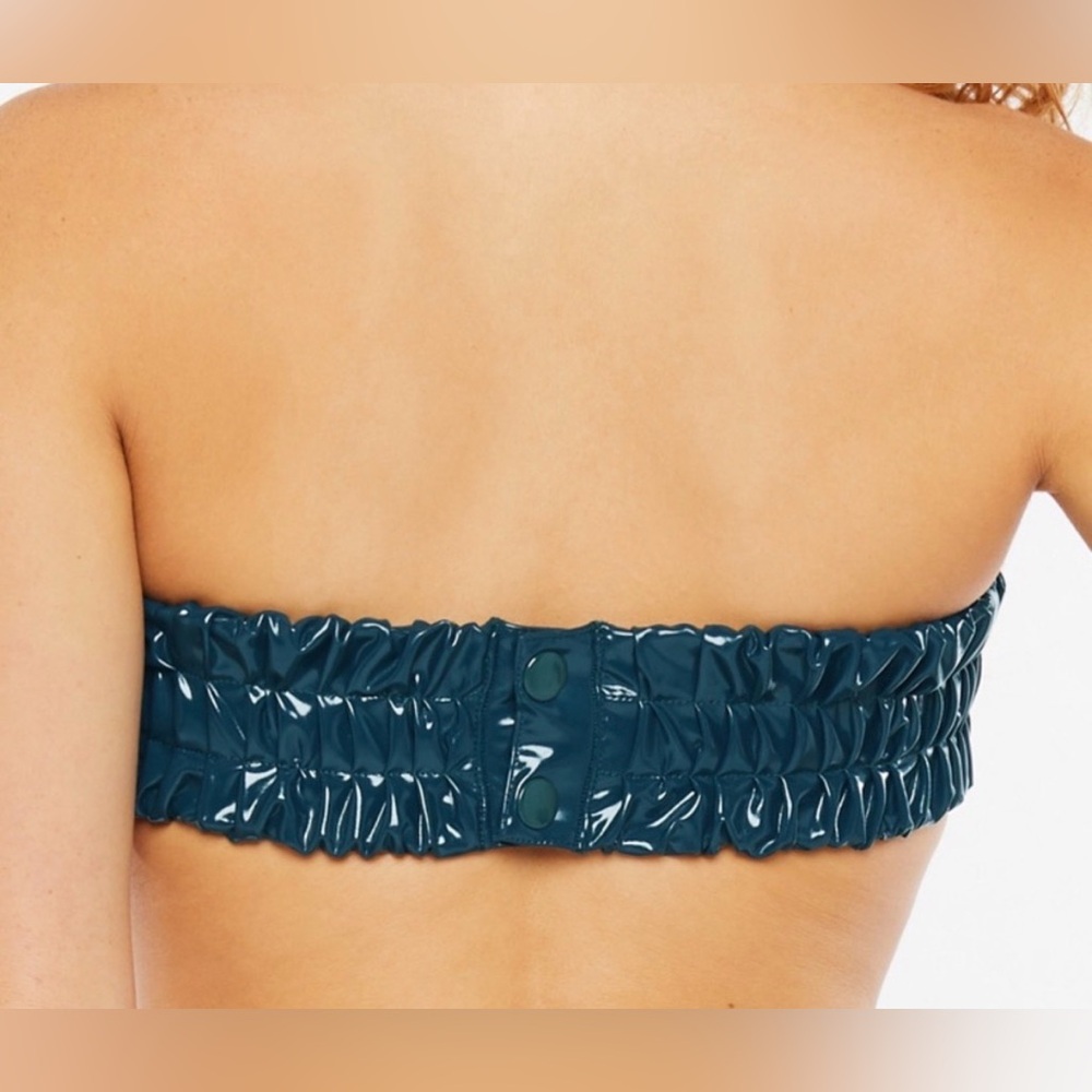 Savage X Fenty Leather Tease Vinyl Bandeau & High-Waisted Panty | Green | NWT - Picture 3 of 14